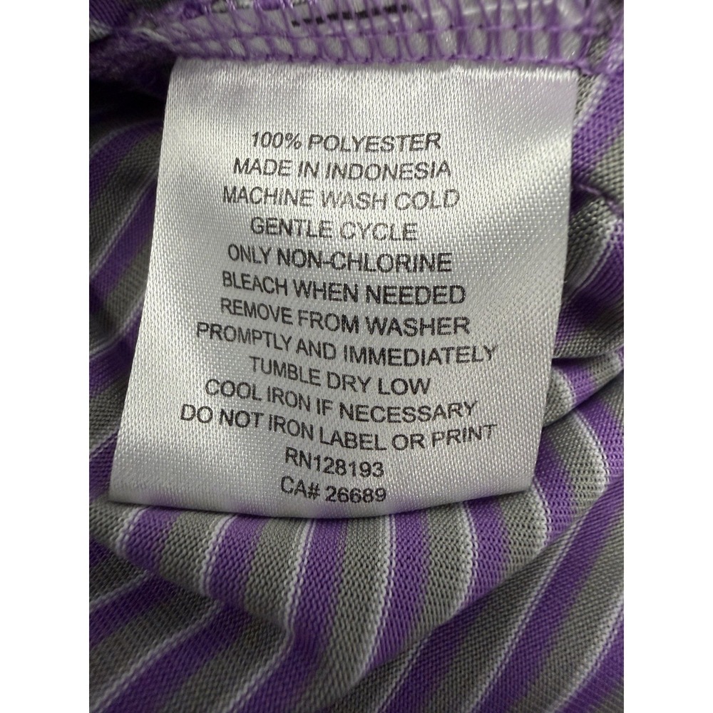 Ping Performance Striped Purple/Gray Short Sleeved Golf Polo Shirt Men's Large - Picture 6 of 9